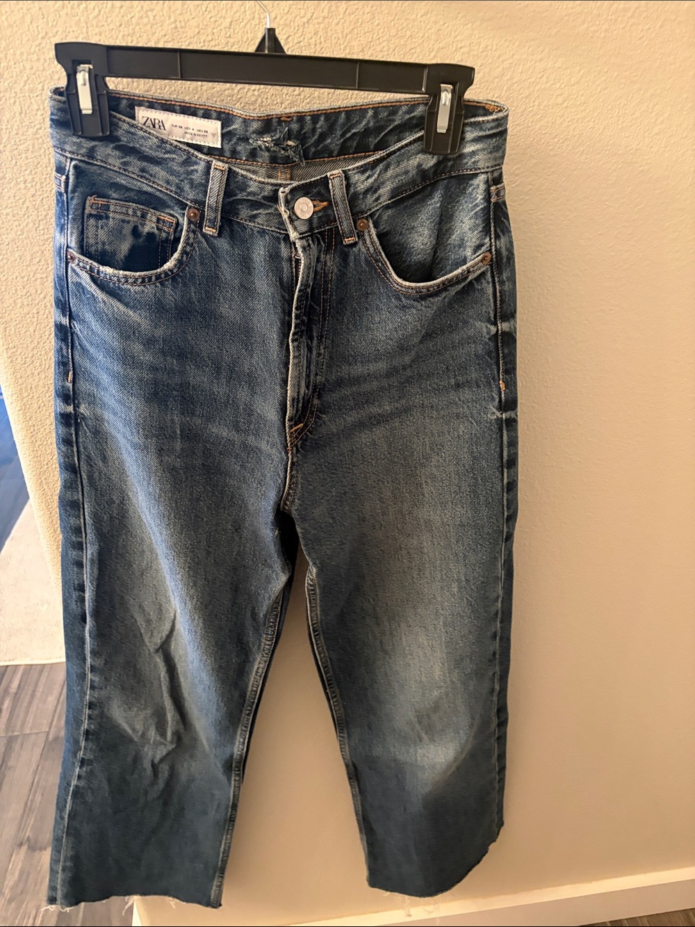 Zara Womens Washed Blue Jeans